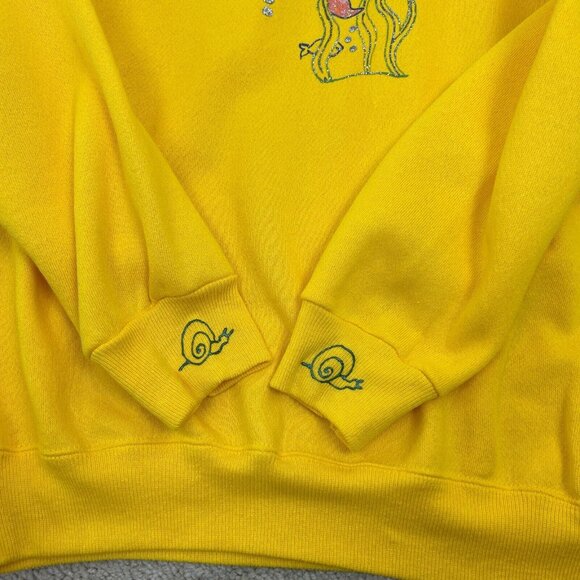 Vintage Hanes Hand Painted Sweatshirt Womens XL Yellow Fish Made in U.S.A Ladies - Picture 6 of 11
